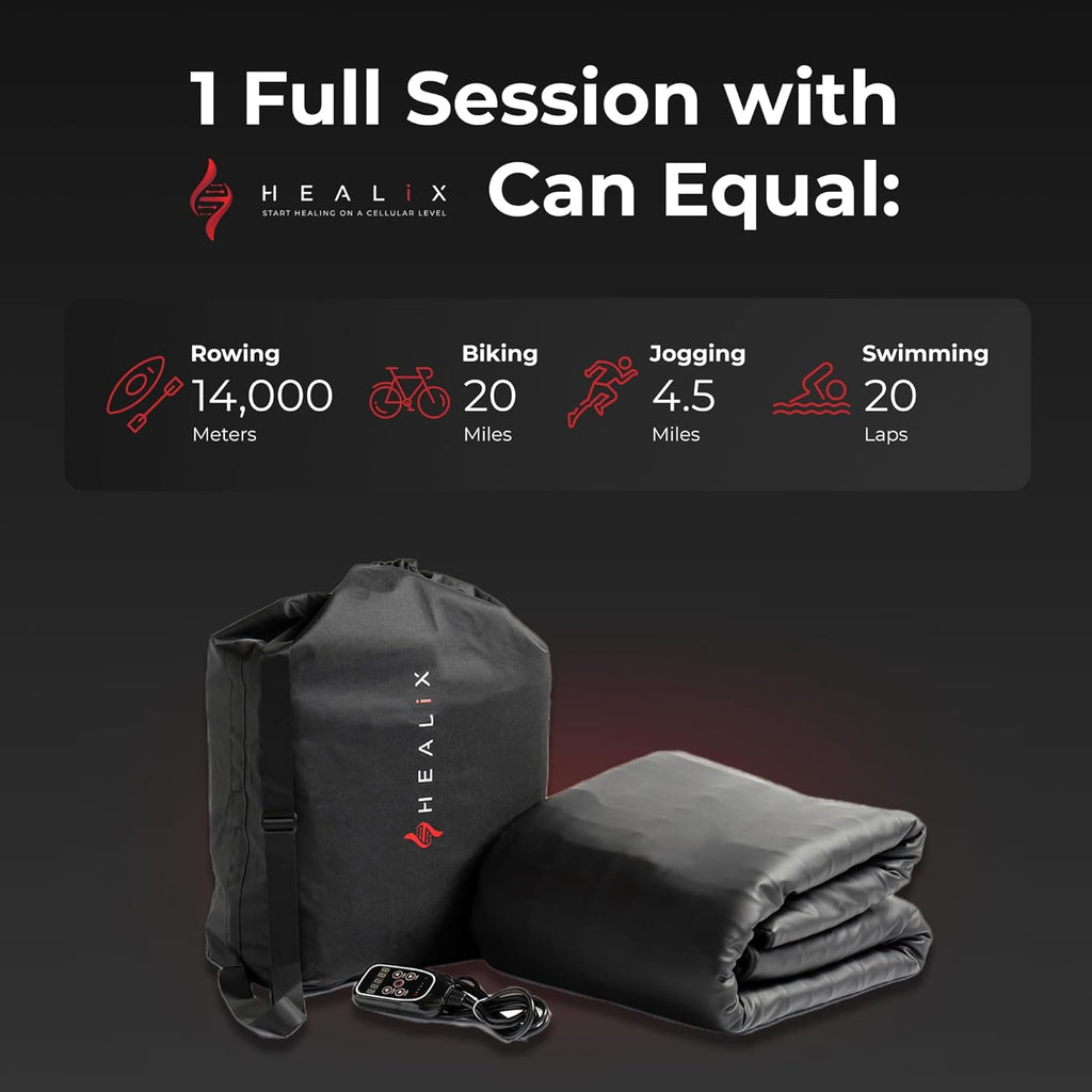 Healix Infrared Sauna Blanket, Zero EMF, 77-176F, Carbon Fiber Heating