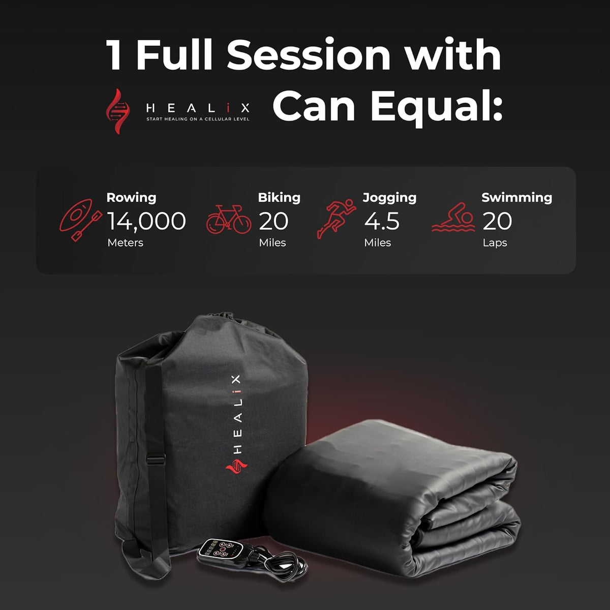 Healix Infrared Sauna Blanket, Zero EMF, 77-176F, Carbon Fiber Heating
