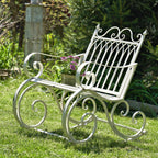 Metal Outdoor Rocking Bench, Bronze, 45 in L x 36 in W x 36 in H