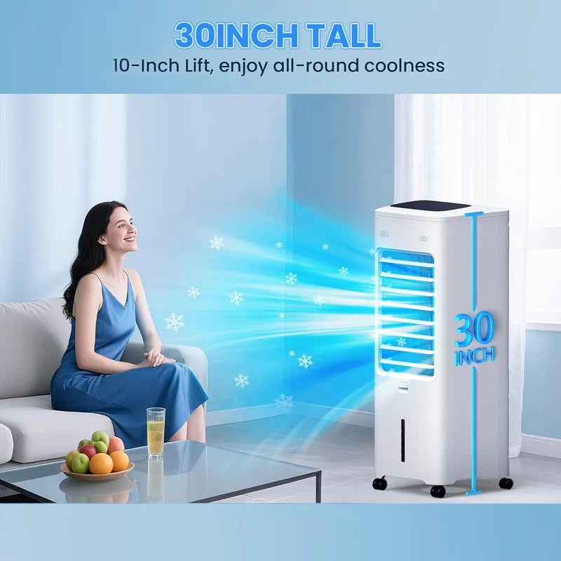 4-in-1 Evaporative Air Cooler With Aroma Box, Remote, 30 inch, 2 Gal Water Tank