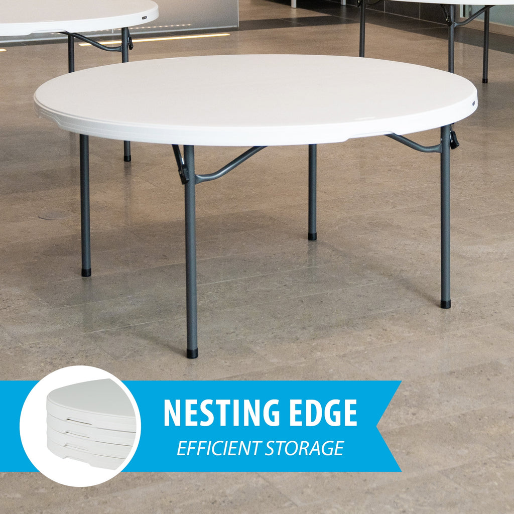 Lifetime 60 Inch Round Commercial Folding Table, Almond - 280435