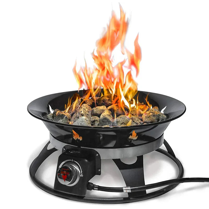 Portable Propane Fire Pit 21-inch 58,000 BTU With Cover And Carry Kit