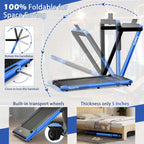 GYMAX 2-in-1 Folding Under Desk Treadmill With Speaker, App And Remote Control - 2.5HP
