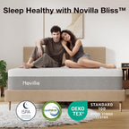 Novilla King Size 12 Inch Gel Memory Foam Mattress, Grey, Medium Plush - Bliss