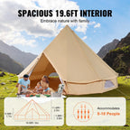 KFFKFF Canvas Bell Tent 6m/19.68ft 4-Season With Stove Jack - ZJTM1303
