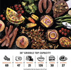 Blackstone 36 in Omnivore Griddle With Folding Side Shelves, Powder Coated Steel, Black - 1554