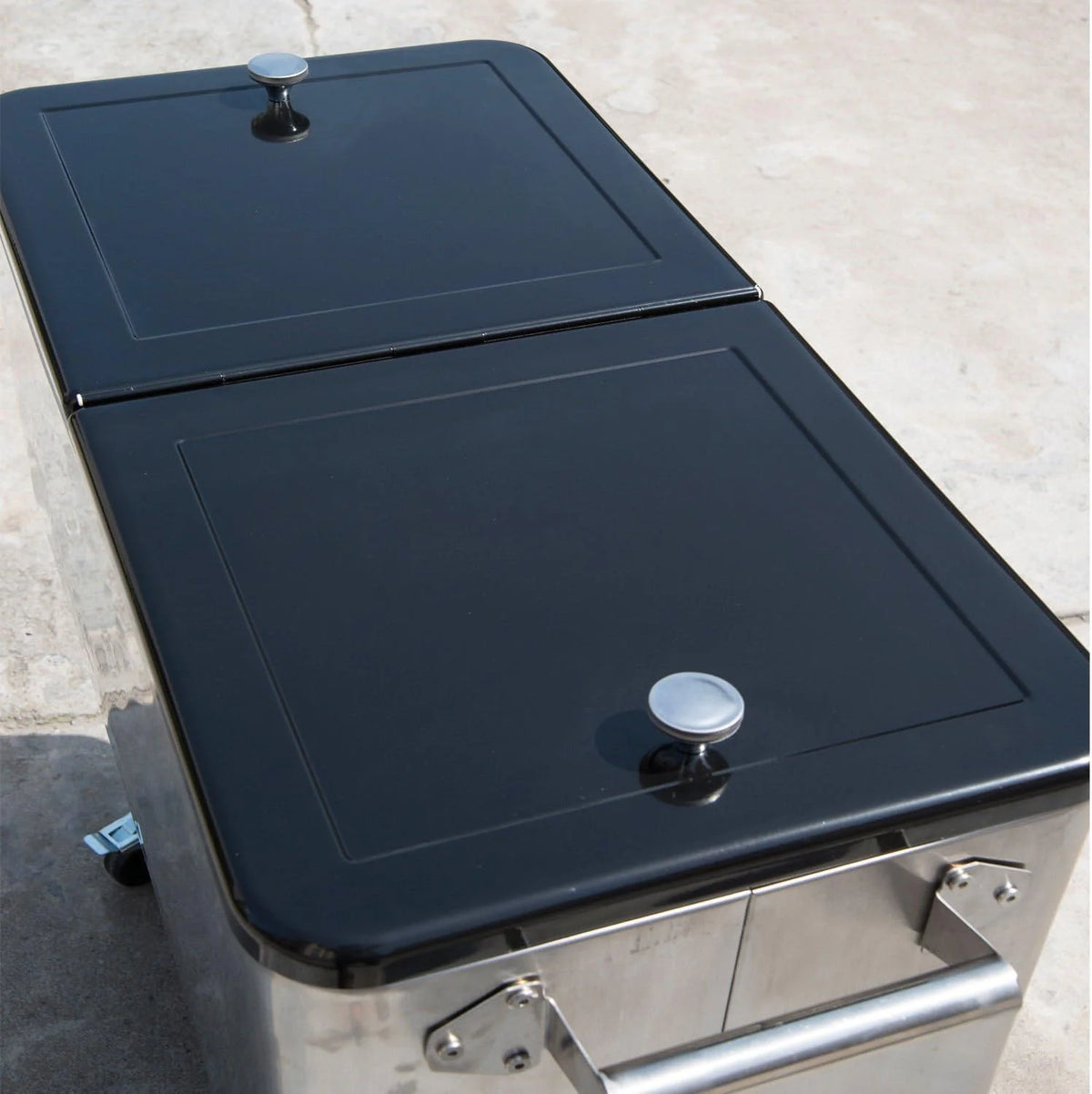 Rolling Patio Cooler 80 Quart Steel - Silver