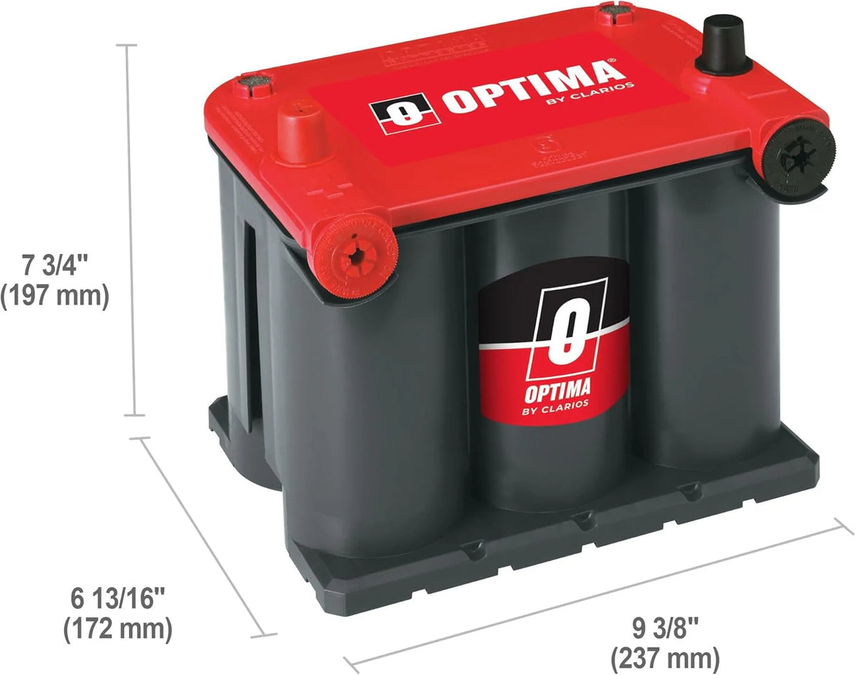 OPTIMA RedTop AGM Starting Battery, 720 CCA, Dual SAE And GM Posts - BCFJ8022-091