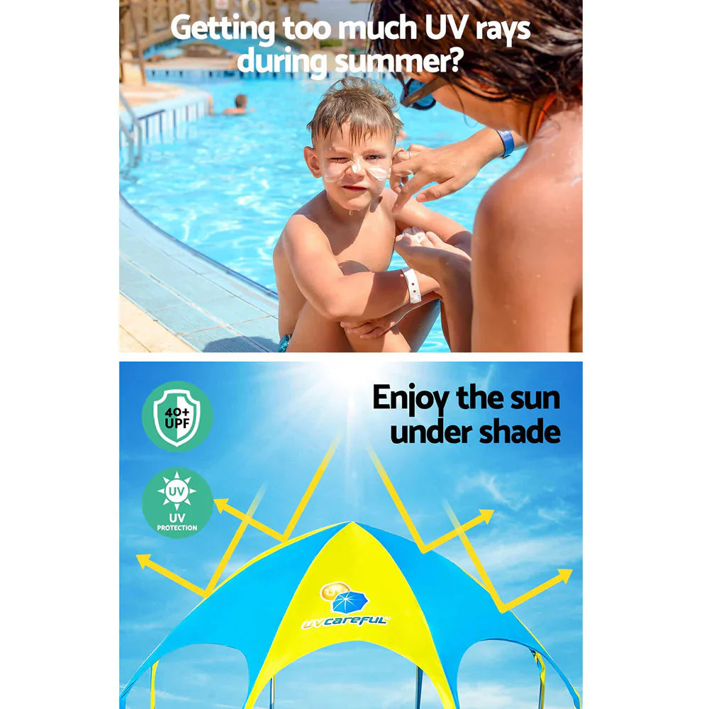 Bestway Kids Above Ground Pool With UPF 40+ Canopy, 244x51cm Steel Frame