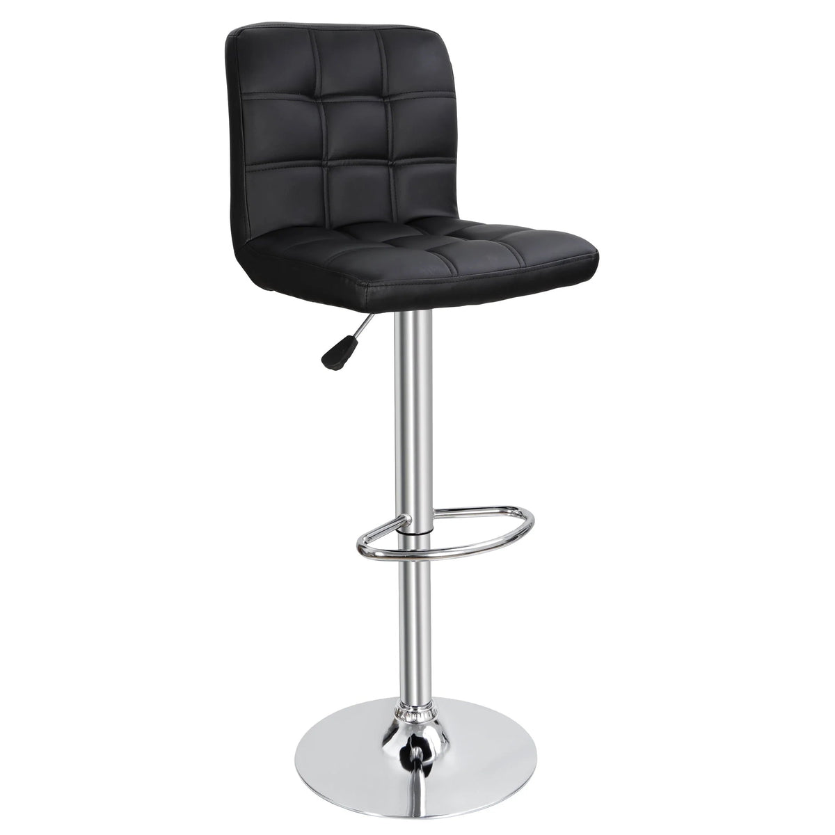 ZENY Bar Stool Set Of 4 With Soft Cushion And Metal Frame - Black