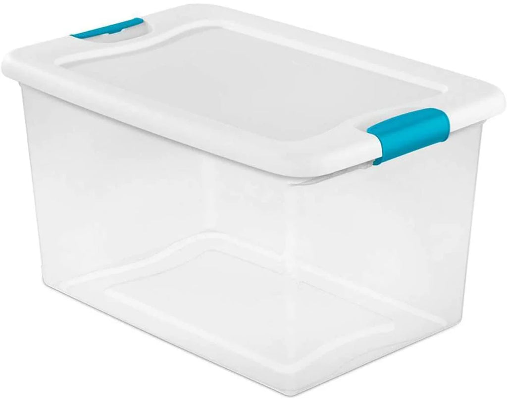 Sterilite Clear Storage Tote With Lids, 64 Quart, 6 Pack