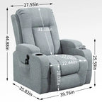 Lazy Boy Power Lift Recliner Chair With Massage, Lumbar Heating, USB Port And Cup Holders - Single Motor