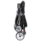 HomGarden 4 Wheel Foldable Pet Stroller Carrier Cart With Storage Basket And Cup Holder - Black