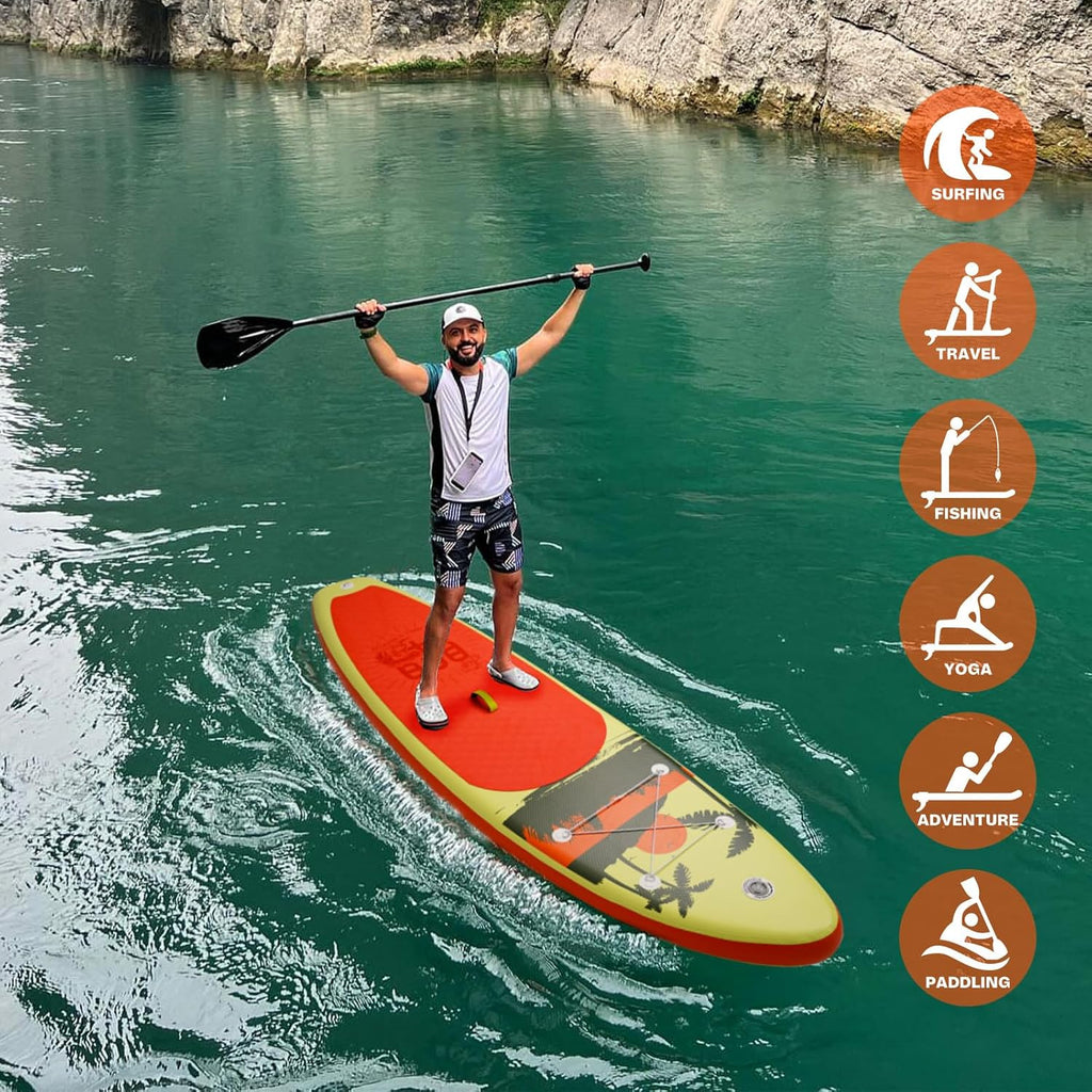 FunWater Inflatable Stand Up Paddle Board, 11 ft x 32 in x 6 in - SUP Paddle Accessories