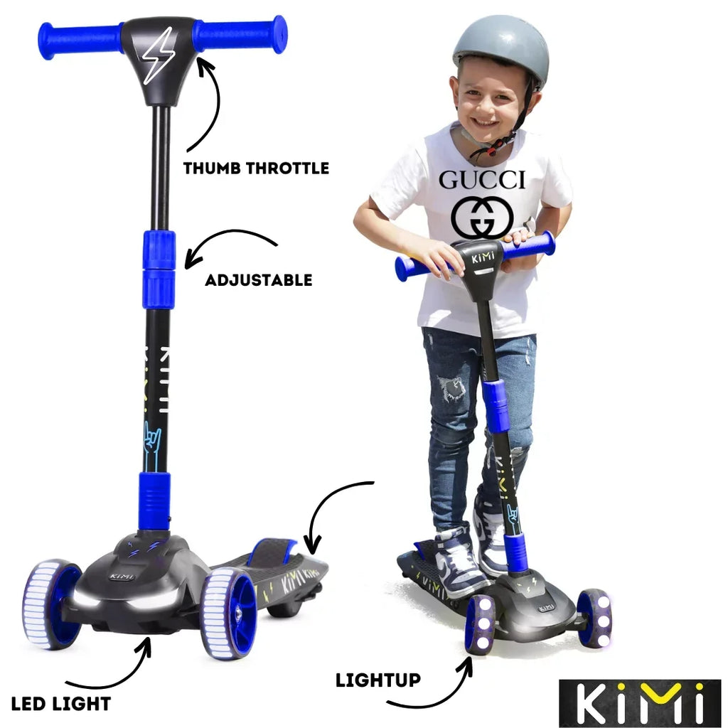 KIMI Kids 3-Wheel Electric Scooter, Adjustable, Ages 2-9, 5MPH, 10 Miles Range