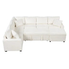 Modular Sectional Sofa With Pull-Out Sleeper Function - Convertible Couch Bed For Small Spaces