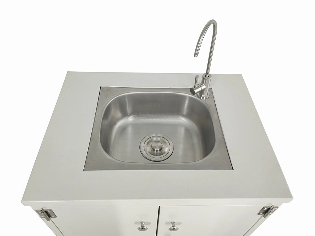 FixtureDisplays Portable Self-Contained Hand Wash Station With Built-In Pump, 24 X 18 X 30 in Cabinet - 10094