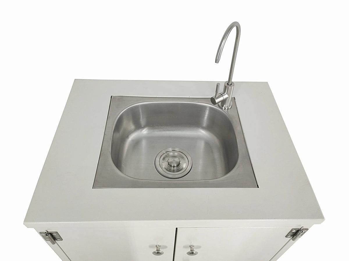 FixtureDisplays Portable Self-Contained Hand Wash Station With Built-In Pump, 24 X 18 X 30 in Cabinet - 10094