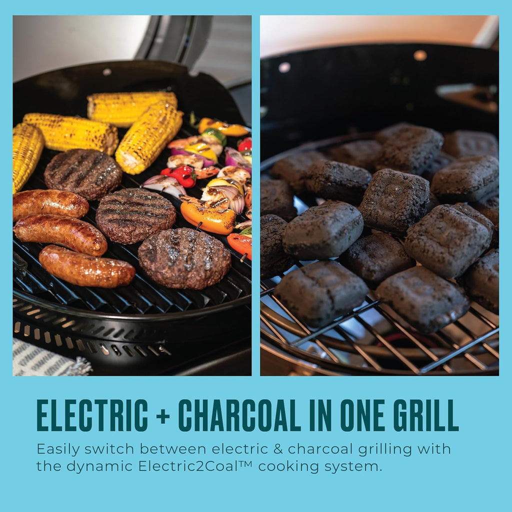Charbroil 3-in-1 Dual Fuel Electric Grill, Griddle And Charcoal Grill - 25302145