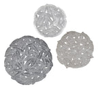 Textured Feather 3-Piece Metal Disc Wall Decor Set - 20in, 17.25in, 14.25in