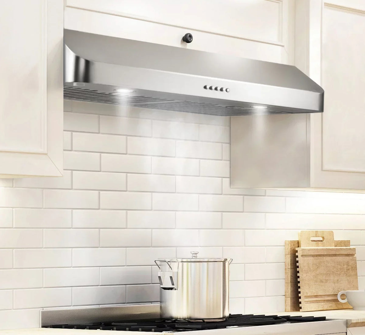 Everkitch 30 Inch Ducted Under Cabinet Range Hood, Stainless Steel, 400 CFM