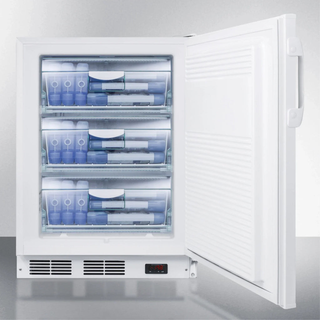 ADA Compliant Undercounter Medical All-Freezer, -25 C Operation, White, Front Lock, 32 Inch Height
