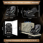 Alfine 4D Full Body Massage Chair With SL Track, Yoga Stretch, Zero Gravity, Heating, AI Voice Control - A66
