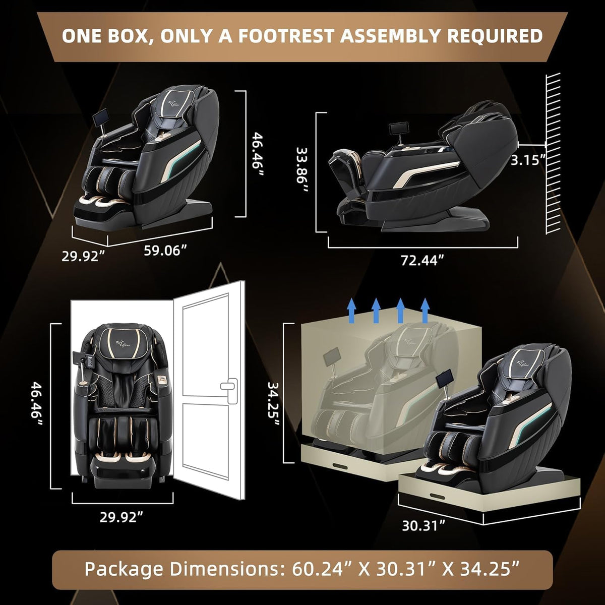 Alfine 4D Full Body Massage Chair With SL Track, Yoga Stretch, Zero Gravity, Heating, AI Voice Control - A66