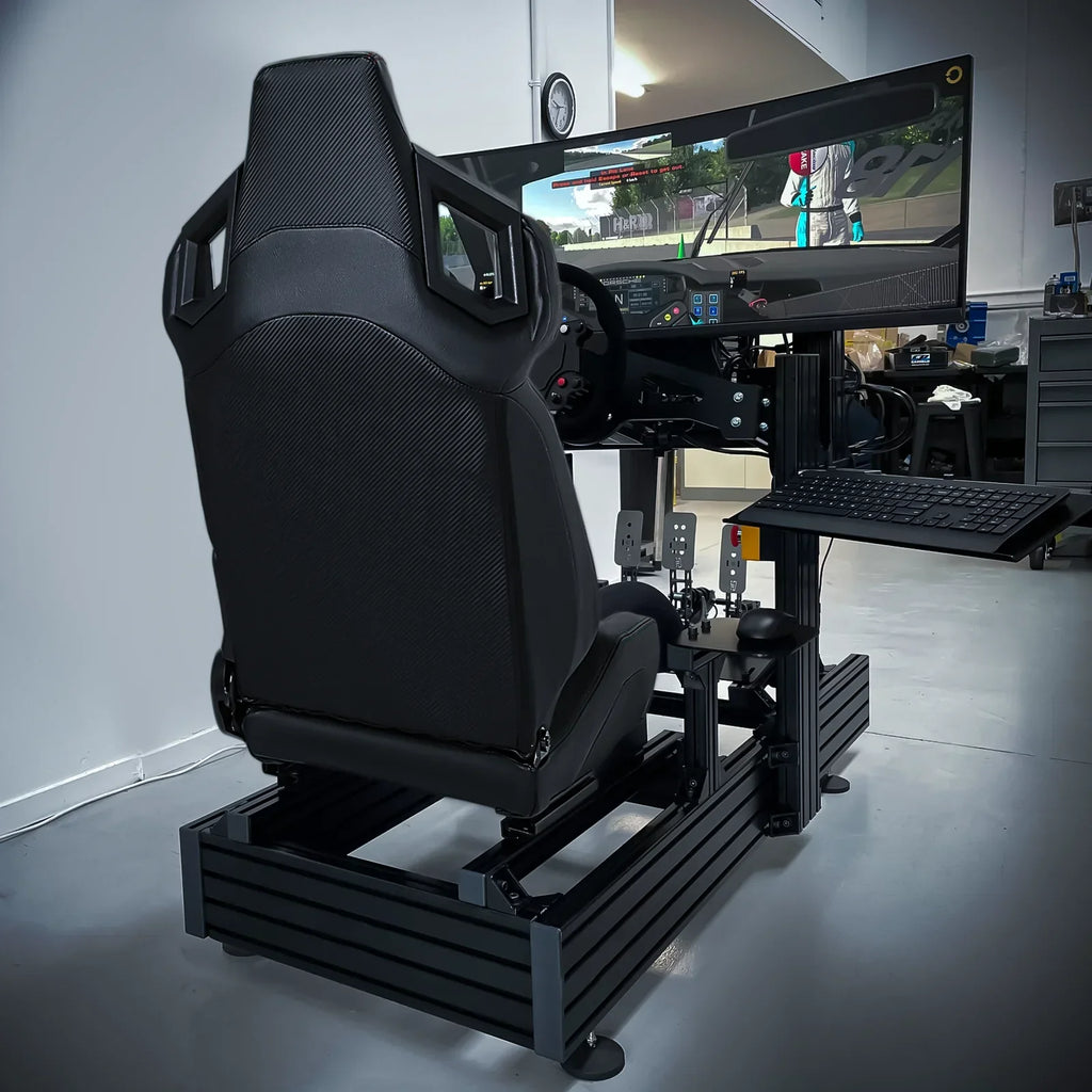 MoNiBloom Racing Simulator Game Seat, Black, 21.0 x 20.5 x 38.0 in, 330lbs, 80-180 Degree Backrest