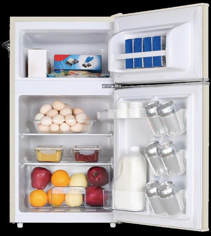 Frigidaire 3.1 Cu. Ft. 2-Door Retro Compact Refrigerator With Built-In Side Bottle Opener - Cream