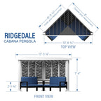 Backyard Discovery Galvanized Steel Corner Pergola With Seating, White, 12x8' - Ridgedale