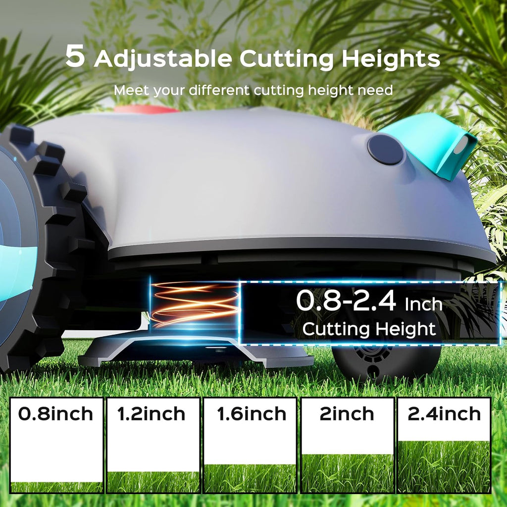 YARDCARE Robot Lawn Mower With HD Vision Navigation, 6.3-In Cutting Width - V100