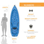 Lifetime Sit-On-Top Kayak 8 ft Blue HDPE - 90112