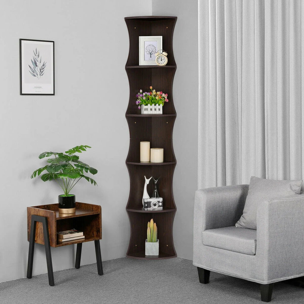 Nesuncia 77in H 5 Tier Corner Shelf Plant Stand Open Bookshelf