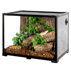 REPTIZOO Reptile Knock-Down Full View Natural Terrarium, Black, 24 x 18 x 18 inches