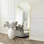 Arched Full Length Floor Mirror With Aluminum Alloy Frame - 65x22, 71x24, 71x28, 71x32