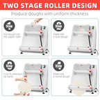 Commercial Pizza Dough Roller Sheeter, 370W, Stainless Steel, Max 16