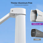 PURPLE LEAF 9' x 12' White Right-Left Tilt Aluminum Cantilever Patio Umbrella