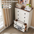 Farmhouse Engineered Wood 5-Drawer Dresser, 15.75in D x 31.25in W x 48in H