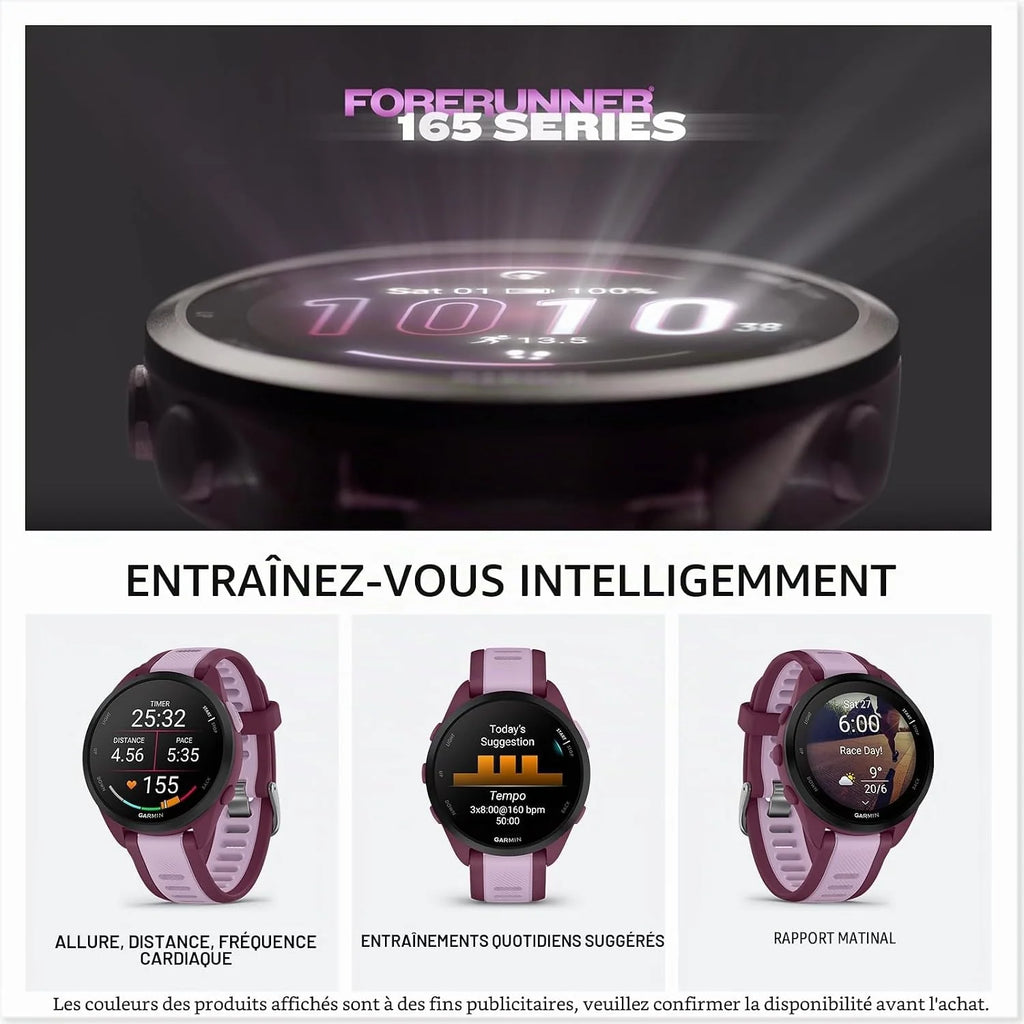 Garmin GPS Running Smartwatch, 43 mm, Music - Forerunner 165 Music