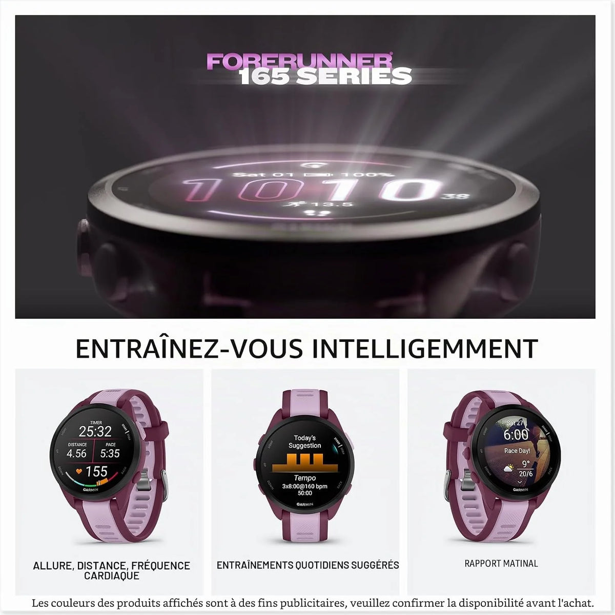 Garmin GPS Running Smartwatch, 43 mm, Music - Forerunner 165 Music
