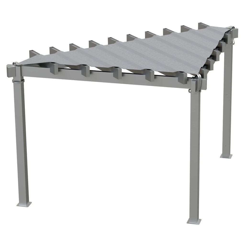 Sojag Aluminum Frame Pergola With PVC-Coated Canopy, 10 ft x 10 ft, Grey - Lima