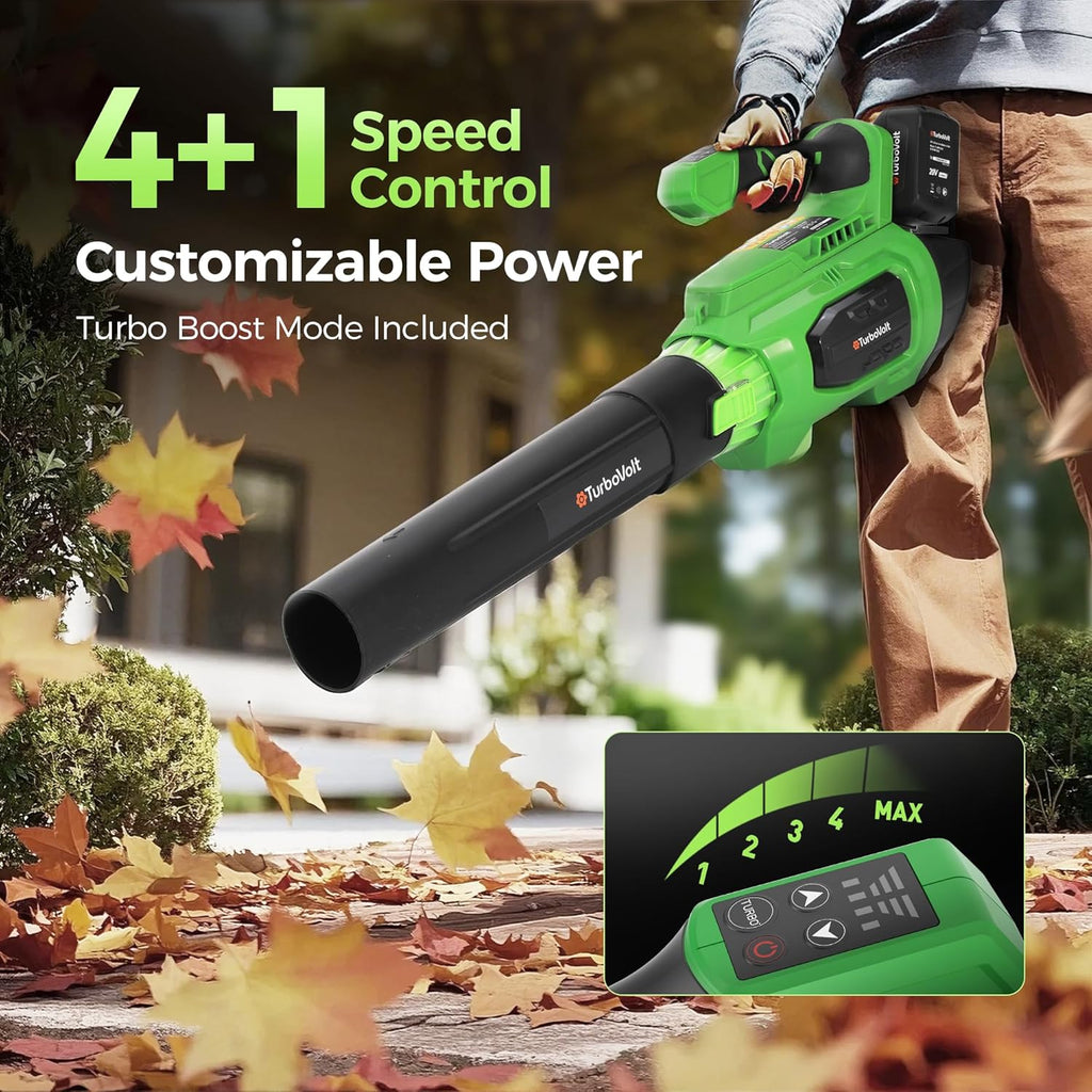 HeroJet Cordless Electric Leaf Blower, 20V, 2 x 5.0Ah Batteries, 1 Hour Fast Charger
