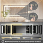 LED Lighted Bathroom Vanity Mirror, Silver, 3 Colors