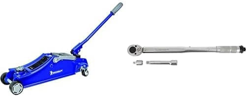 MICHELIN Cric Hydraulique Rouleur 1,8T Et Cle Dynamometrique 1/2 in En Coffret Avec Barre D'extension Et Adaptateur