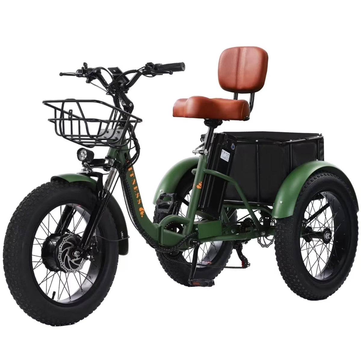 YEBEI Folding Electric Tricycle for Adults, 500W Motor, 48V15AH Lithium Battery, 20 x 4.0 in Fat Tires