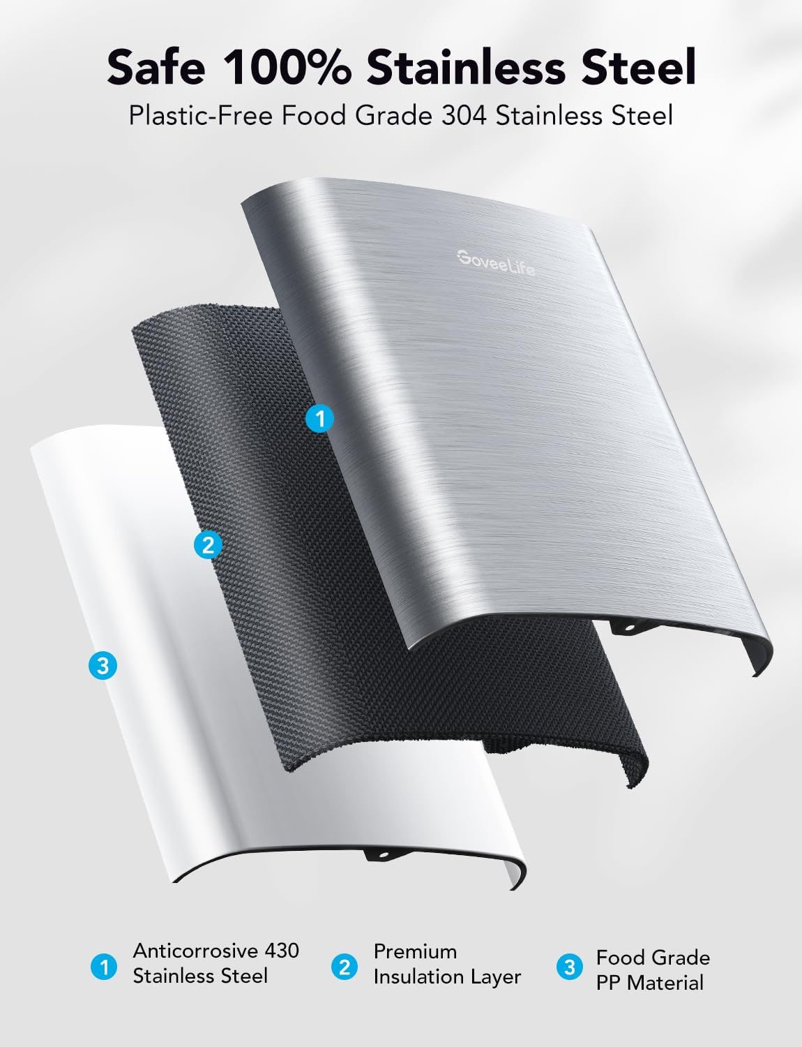GoveeLife Smart Countertop Ice Maker, 2 L, 26 lbs Per 24 Hours, Two Ice Sizes