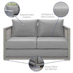Afuera Living Wicker Patio Loveseat, Gray - 52in W x 32in D