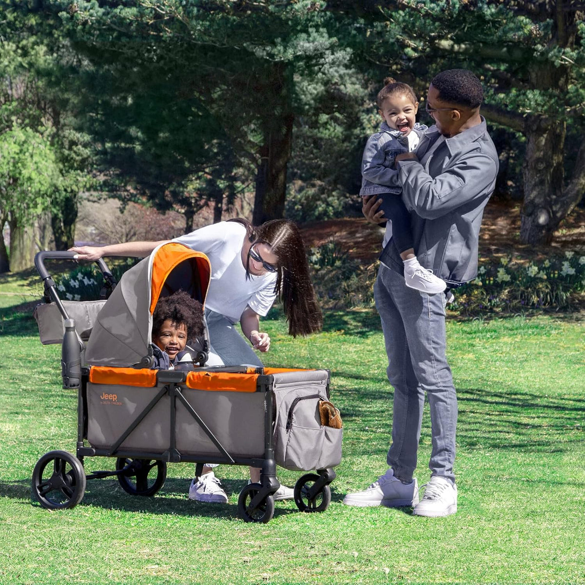 Jeep Sport All-Terrain Stroller Wagon With Canopy And Parent Organizer