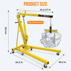 JoanKaren Hydraulic Engine Hoist 4400 lbs, Folding, Yellow - PAU_0LMM